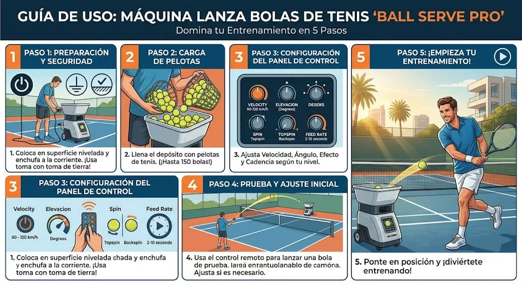 guia paso a paso de como usar una maquina lanza bolas