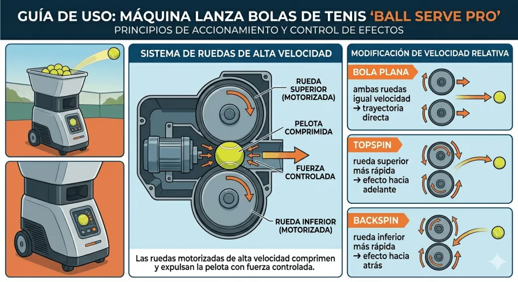 como funciona una maquina lanzabolas de tenis