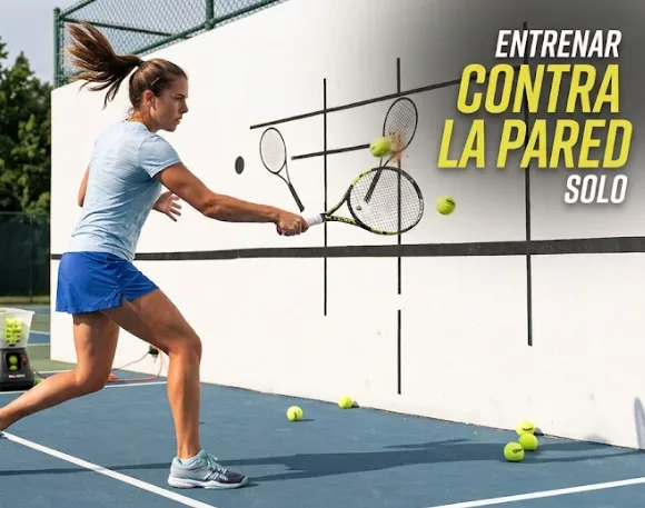 entrenar tenis contra una pared