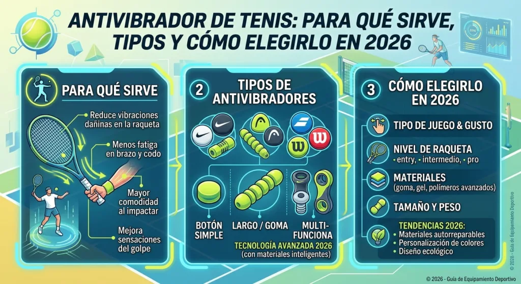 donde se coloca el antivibrador en la raqueta de tenis